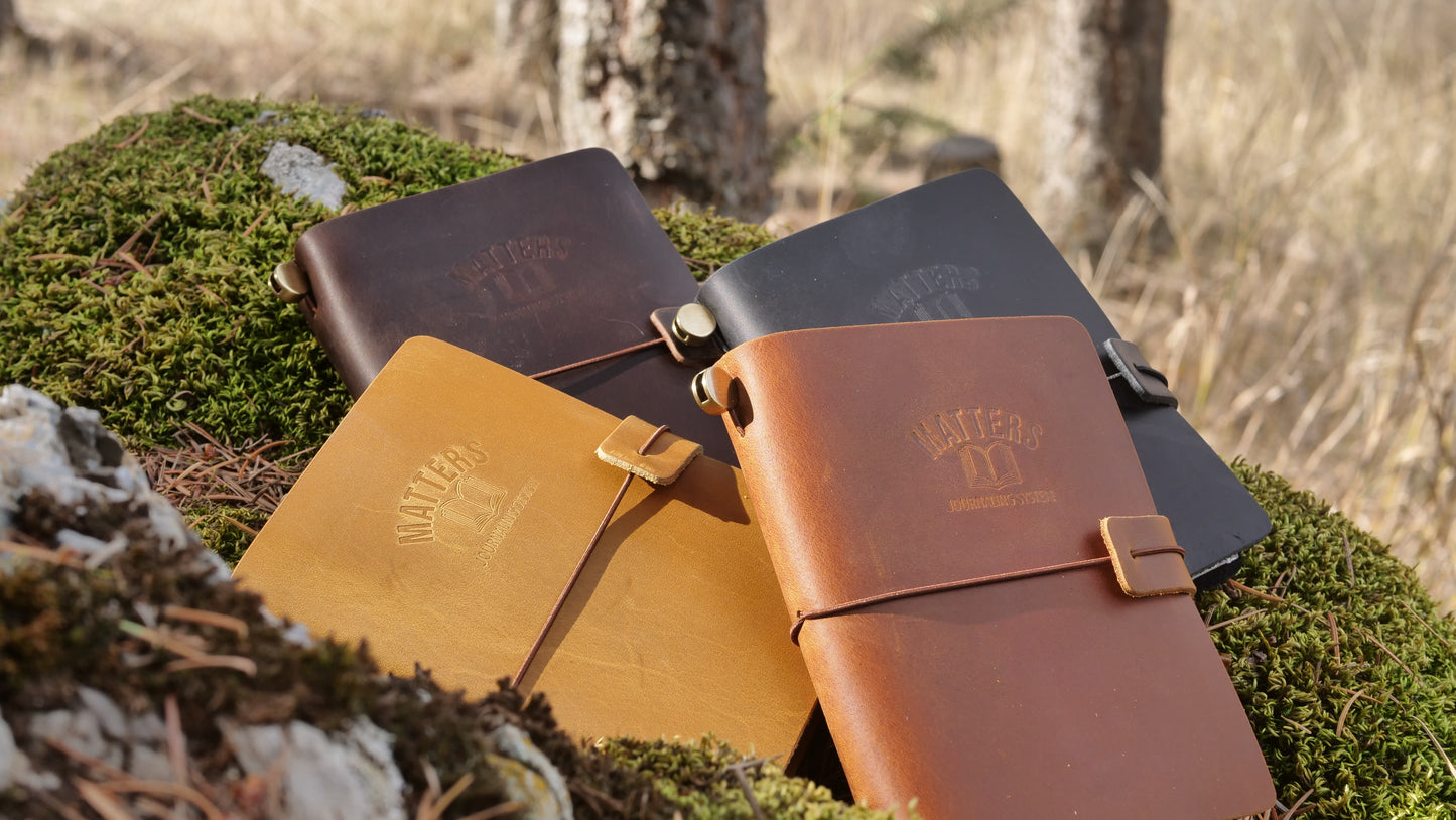 Matters System Leather Pocket Journal