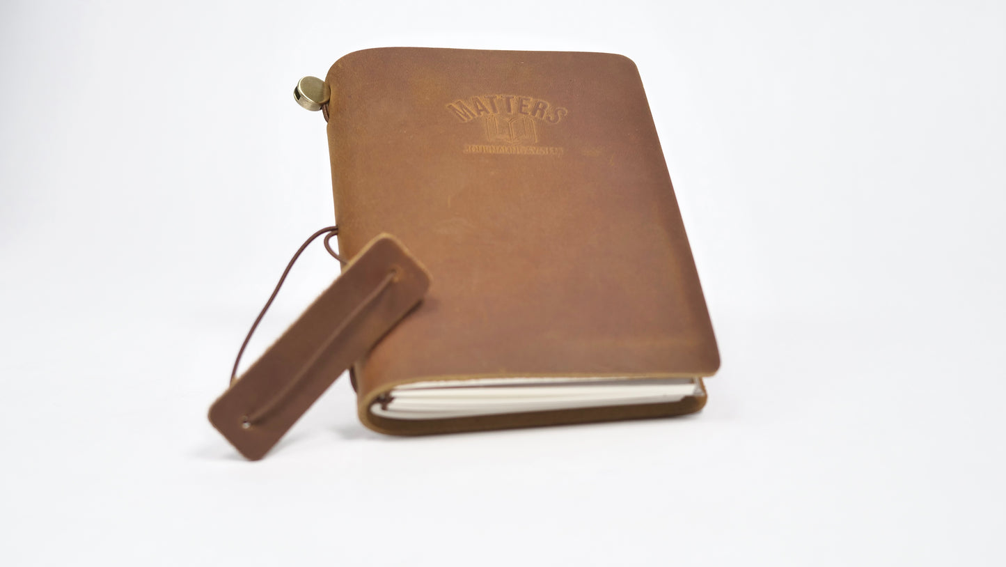 Matters System Leather Pocket Journal